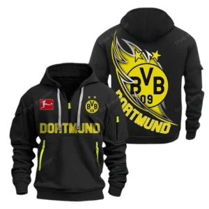 Borussia Dortmund Hoodie Reißverschluss, Kapuzenpullover mit Allover-Druck Borussia Dortmund BDE3004282554 - Schwarz