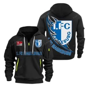 FC Magdeburg Hoodie Reißverschluss, Kapuzenpullover mit Allover-Druck FC Magdeburg BDE3004282555 - Schwarz