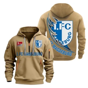 FC Magdeburg Hoodie Reißverschluss, Kapuzenpullover mit Allover-Druck FC Magdeburg BDE3004282555 - Khaki