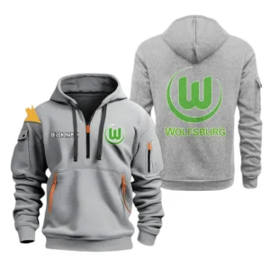 VfL Wolfsburg Hoodie Reißverschluss, Kapuzenpullover mit Allover-Druck VfL Wolfsburg BDE3304292501 - Grau