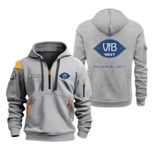 VfB Oldenburg v. 1897 e.V Hoodie Reißverschluss, Kapuzenpullover mit Allover-Druck VfB Oldenburg v. 1897 e.V BDE3304292502 - Grau