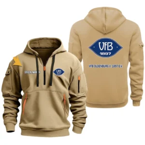 VfB Oldenburg v. 1897 e.V Hoodie Reißverschluss, Kapuzenpullover mit Allover-Druck VfB Oldenburg v. 1897 e.V BDE3304292502 - Khaki