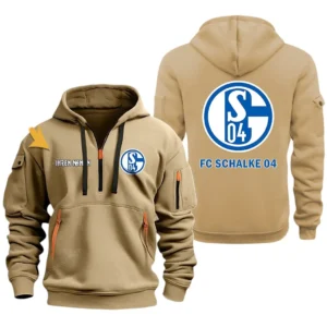 Schalke 04 Hoodie Reißverschluss, Kapuzenpullover mit Allover-Druck Schalke 04 BDE3304292503 - Khaki