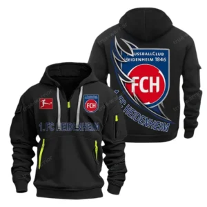 FC Heidenheim Hoodie Reißverschluss SPO038009, Kapuzenpullover mit Allover-Druck FC Heidenheim - Schwarz