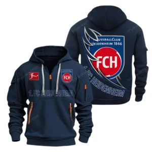 FC Heidenheim Hoodie Reißverschluss SPO038009, Kapuzenpullover mit Allover-Druck FC Heidenheim - Marineblau