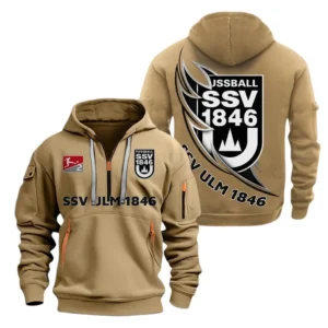 SSV Ulm 1846 Hoodie Reißverschluss SPO038033, Kapuzenpullover mit Allover-Druck SSV Ulm 1846 - Khaki