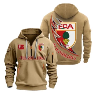 FC Augsburg  Hoodie Reißverschluss SPO038047, Kapuzenpullover mit Allover-Druck FC Augsburg  - Khaki