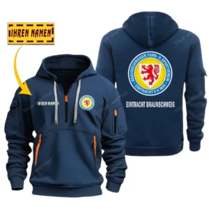 Eintracht Braunschweig Hoodie Reißverschluss SPO048007, Kapuzenpullover mit Allover-Druck Eintracht Braunschweig - Marineblau
