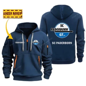 SC Paderborn Hoodie Reißverschluss SPO048008, Kapuzenpullover mit Allover-Druck SC Paderborn - Marineblau