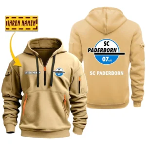 SC Paderborn Hoodie Reißverschluss SPO048008, Kapuzenpullover mit Allover-Druck SC Paderborn - Khaki