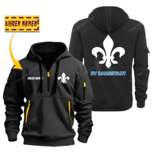 SV Darmstadt 98 Hoodie Reißverschluss SPO048010, Kapuzenpullover mit Allover-Druck SV Darmstadt 98 - Schwarz