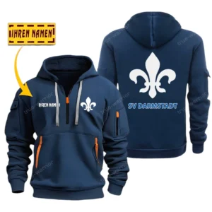 SV Darmstadt 98 Hoodie Reißverschluss SPO048010, Kapuzenpullover mit Allover-Druck SV Darmstadt 98 - Marineblau