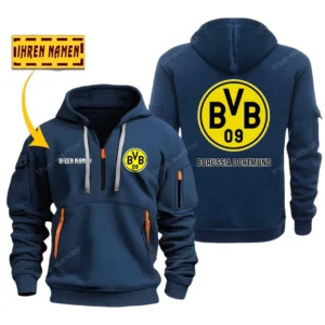 Borussia Dortmund Hoodie Reißverschluss SPO048018, Kapuzenpullover mit Allover-Druck Borussia Dortmund - Marineblau