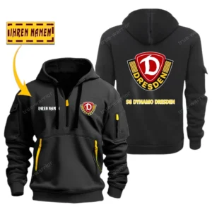 SG Dynamo Dresden Hoodie Reißverschluss SPO048019, Kapuzenpullover mit Allover-Druck SG Dynamo Dresden - Schwarz