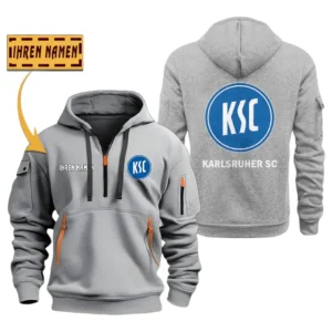 Karlsruher SC Hoodie Reißverschluss SPO048023, Kapuzenpullover mit Allover-Druck Karlsruher SC - Grau