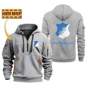 TSG Hoffenheim Hoodie Reißverschluss SPO048032, Kapuzenpullover mit Allover-Druck TSG Hoffenheim - Grau