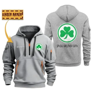 SpVgg Greuther Furth Hoodie Reißverschluss SPO048033, Kapuzenpullover mit Allover-Druck SpVgg Greuther Furth - Grau