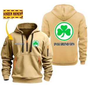SpVgg Greuther Furth Hoodie Reißverschluss SPO048033, Kapuzenpullover mit Allover-Druck SpVgg Greuther Furth - Khaki