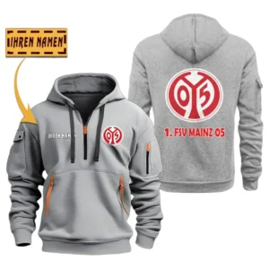 FSV Mainz 05 Hoodie Reißverschluss SPO048034, Kapuzenpullover mit Allover-Druck FSV Mainz 05 - Grau