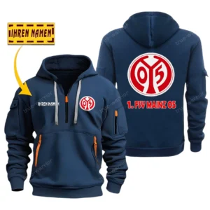 FSV Mainz 05 Hoodie Reißverschluss SPO048034, Kapuzenpullover mit Allover-Druck FSV Mainz 05 - Marineblau