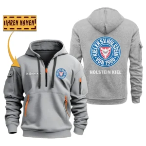 Holstein Kiel Hoodie Reißverschluss SPO048044, Kapuzenpullover mit Allover-Druck Holstein Kiel - Grau