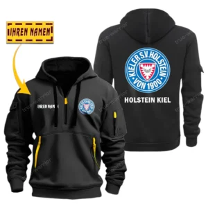 Holstein Kiel Hoodie Reißverschluss SPO048044, Kapuzenpullover mit Allover-Druck Holstein Kiel - Schwarz