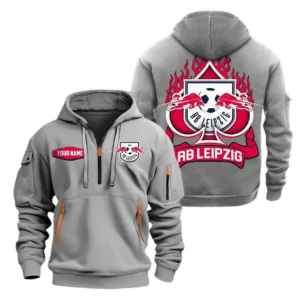 RB Leipzig Hoodie Reißverschluss SPO1516006, Kapuzenpullover mit Allover-Druck RB Leipzig - Grau