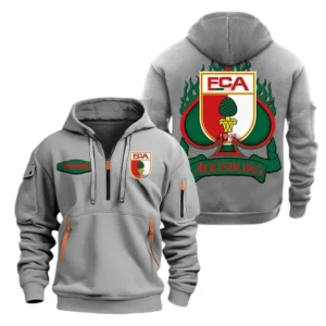 FC Augsburg Hoodie Reißverschluss SPO1516019, Kapuzenpullover mit Allover-Druck FC Augsburg - Grau