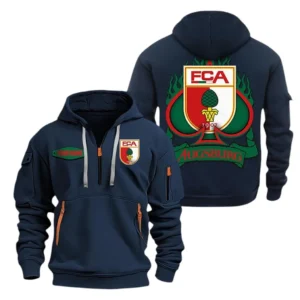 FC Augsburg Hoodie Reißverschluss SPO1516019, Kapuzenpullover mit Allover-Druck FC Augsburg - Marineblau