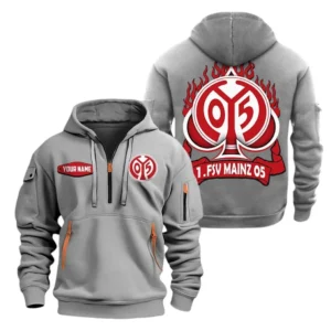 FSV Mainz 05 Hoodie Reißverschluss SPO1516020, Kapuzenpullover mit Allover-Druck FSV Mainz 05 - Grau