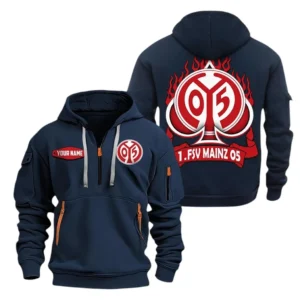 FSV Mainz 05 Hoodie Reißverschluss SPO1516020, Kapuzenpullover mit Allover-Druck FSV Mainz 05 - Marineblau