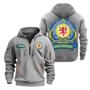 Eintracht Braunschweig Hoodie Reißverschluss SPO1516022, Kapuzenpullover mit Allover-Druck Eintracht Braunschweig - Grau