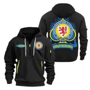 Eintracht Braunschweig Hoodie Reißverschluss SPO1516022, Kapuzenpullover mit Allover-Druck Eintracht Braunschweig - Schwarz