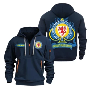 Eintracht Braunschweig Hoodie Reißverschluss SPO1516022, Kapuzenpullover mit Allover-Druck Eintracht Braunschweig - Marineblau
