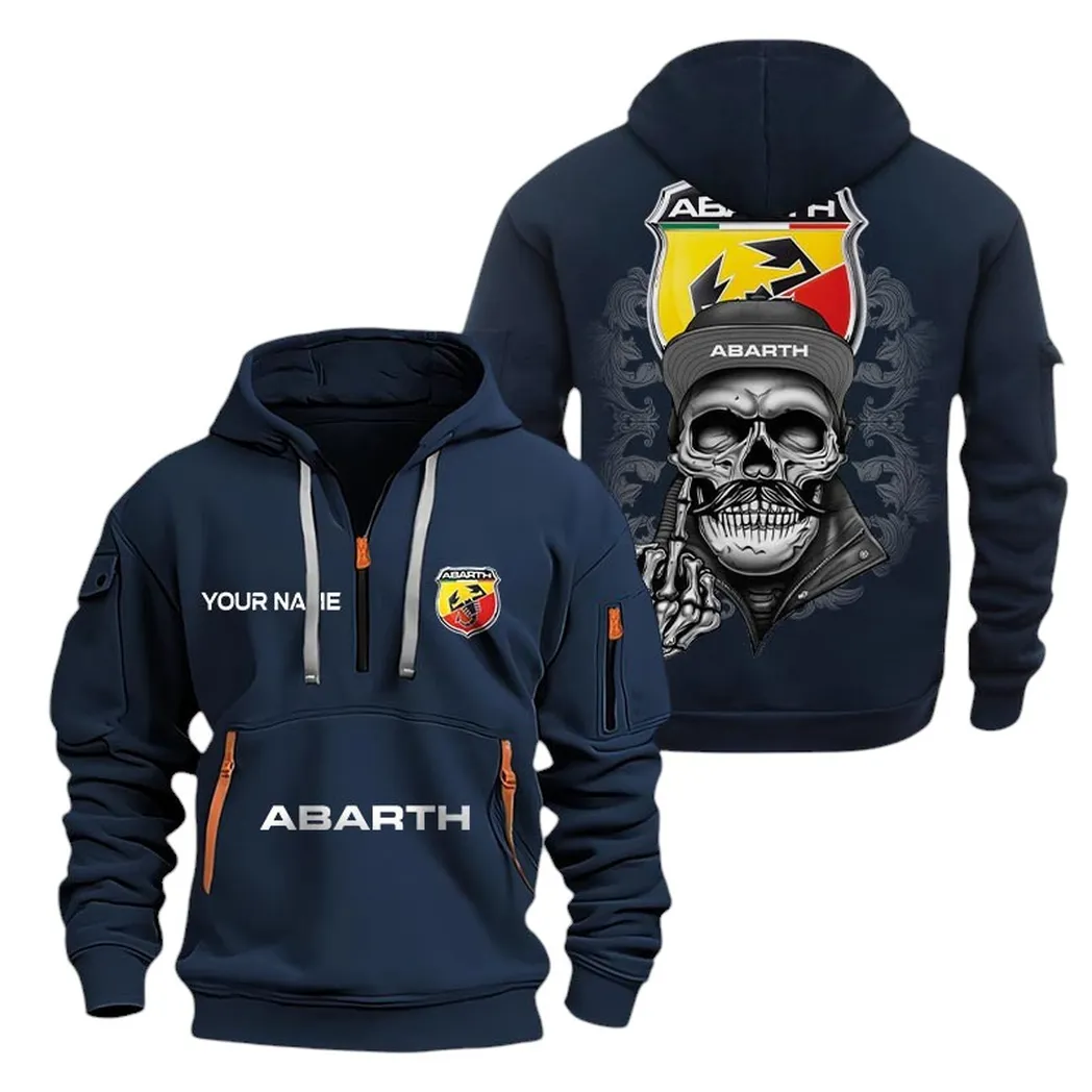 Abarth Half Zip Hoodie For Men, Gift For Abarth Fan CAR166022625139 - Marineblau