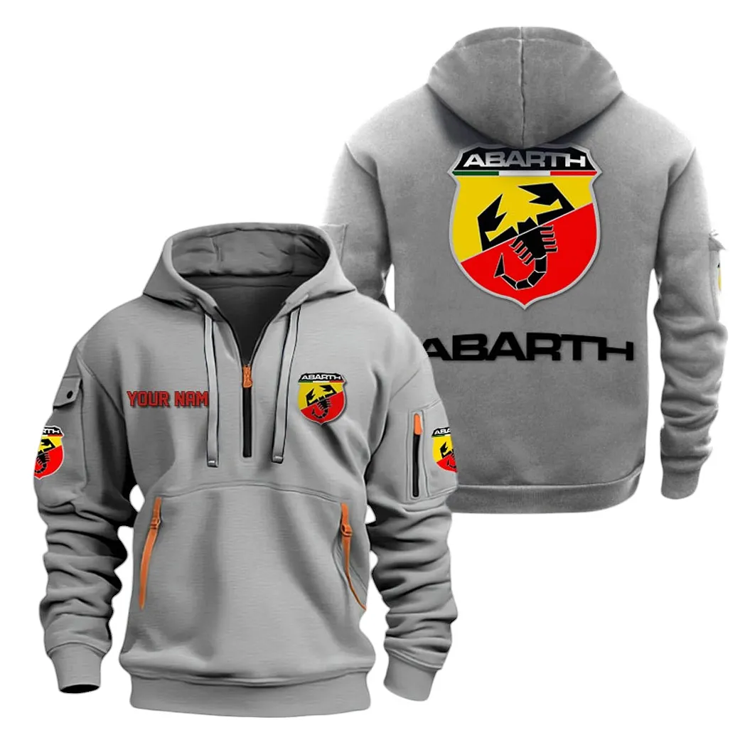 abarth half zip hoodie for men gift for abarth lovers car20022125700 grau kgphq