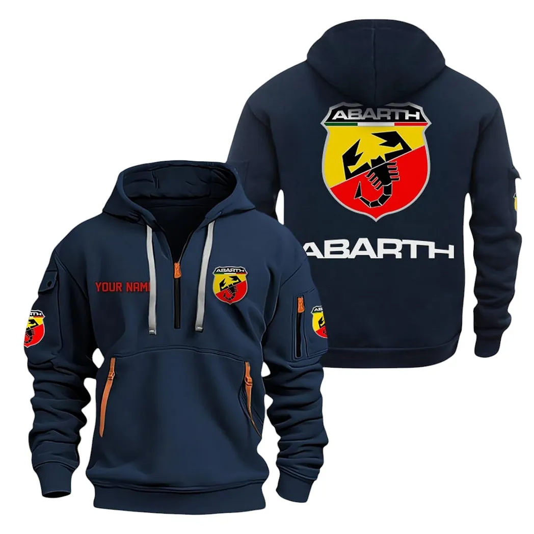 Abarth Half Zip Hoodie For Men, Gift For Abarth Lovers CAR20022125700 - Marineblau