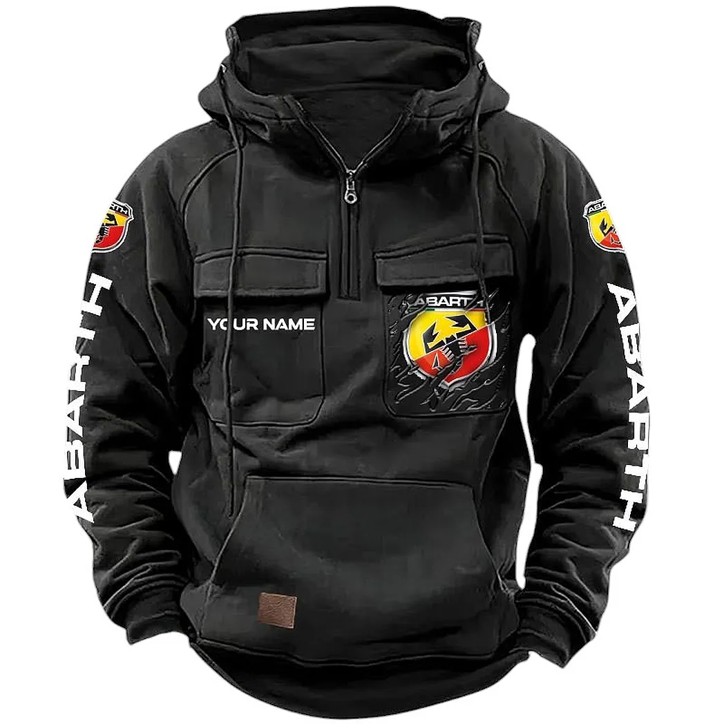 Abarth Hoodie Reißverschluss Taktischer, All-Over-Print-Hoodie Abarth CAR164022425148 - Schwarz
