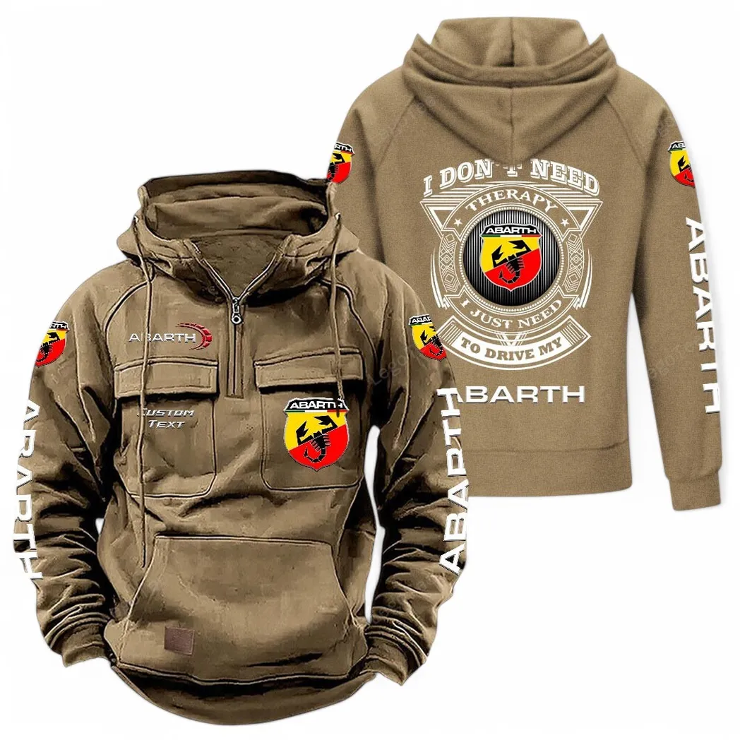 Abarth Tactical Quarter Zip Hoodie CAR106021525063 - Khaki
