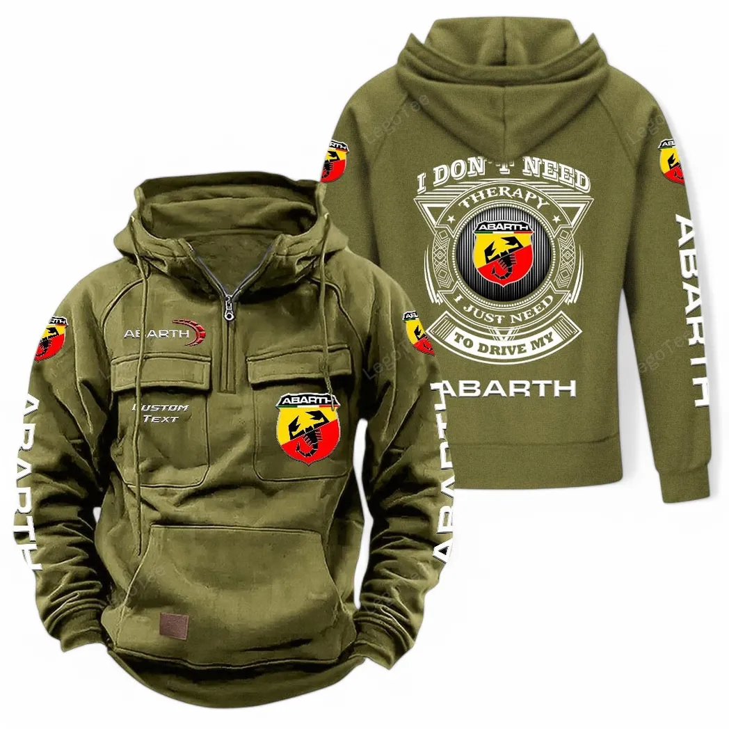 Abarth Tactical Quarter Zip Hoodie CAR106021525063 - Olivgrün
