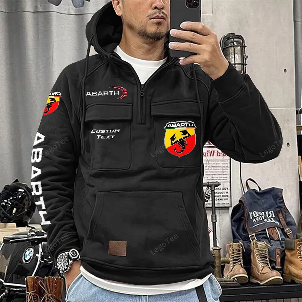abarth tactical quarter zip hoodie car106021525063 schwarz cotrg