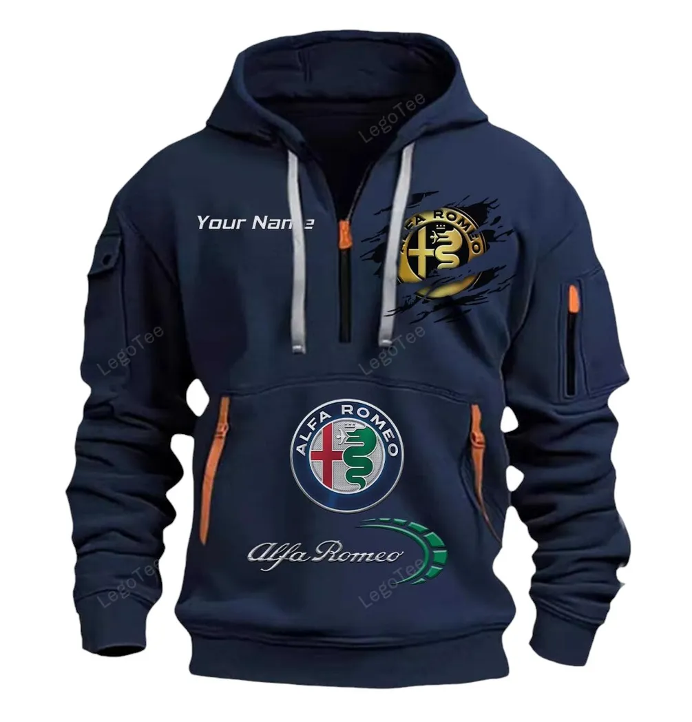 alfa romeo half zip hoodie car113021425852 best gift for him husband boyfriend marineblau uc3lw