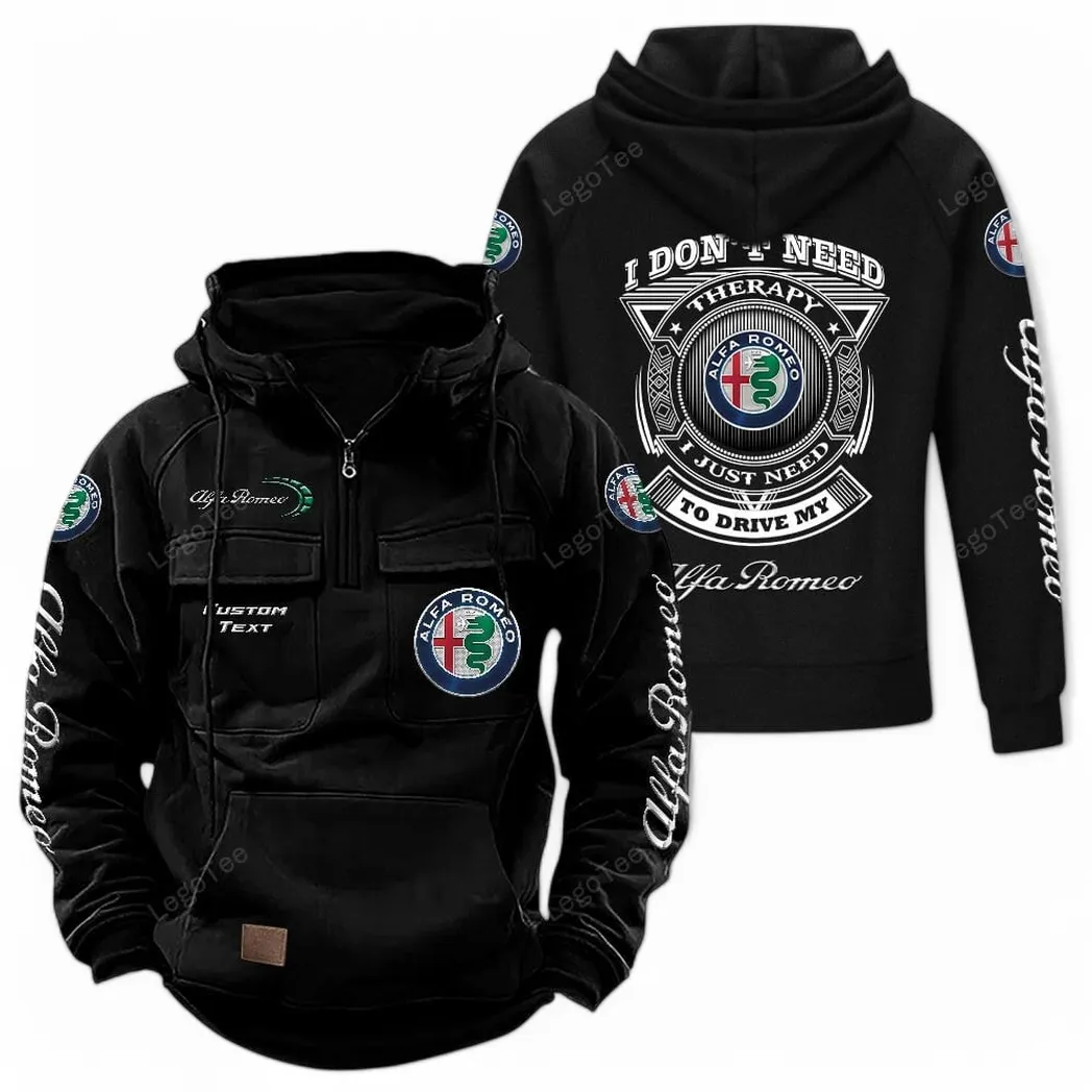 Alfa Romeo Tactical Quarter Zip Hoodie CAR106021525035 - Schwarz