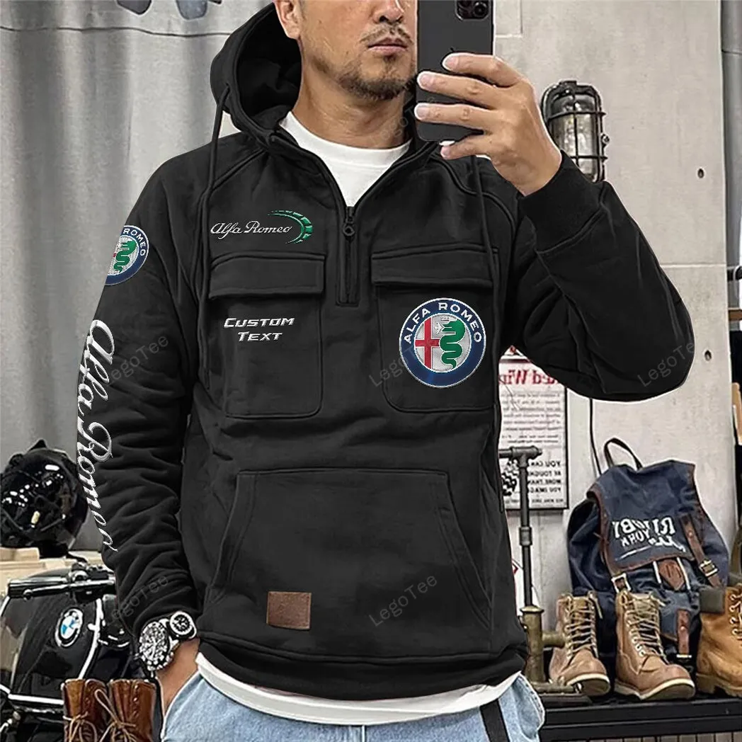 alfa romeo tactical quarter zip hoodie car106021525035 schwarz rvqph