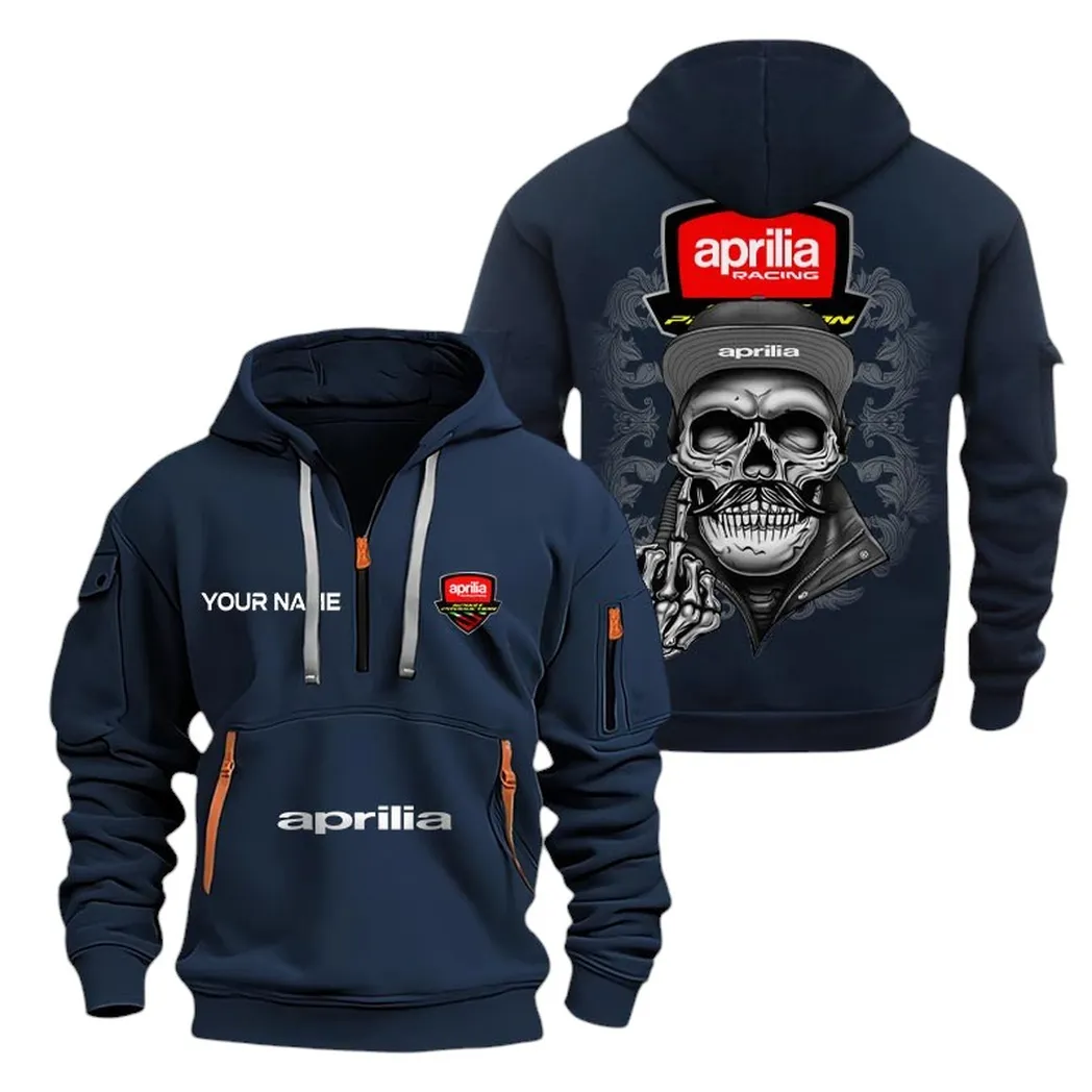 aprilia half zip hoodie for men gift for aprilia fan car166022625202 marineblau
