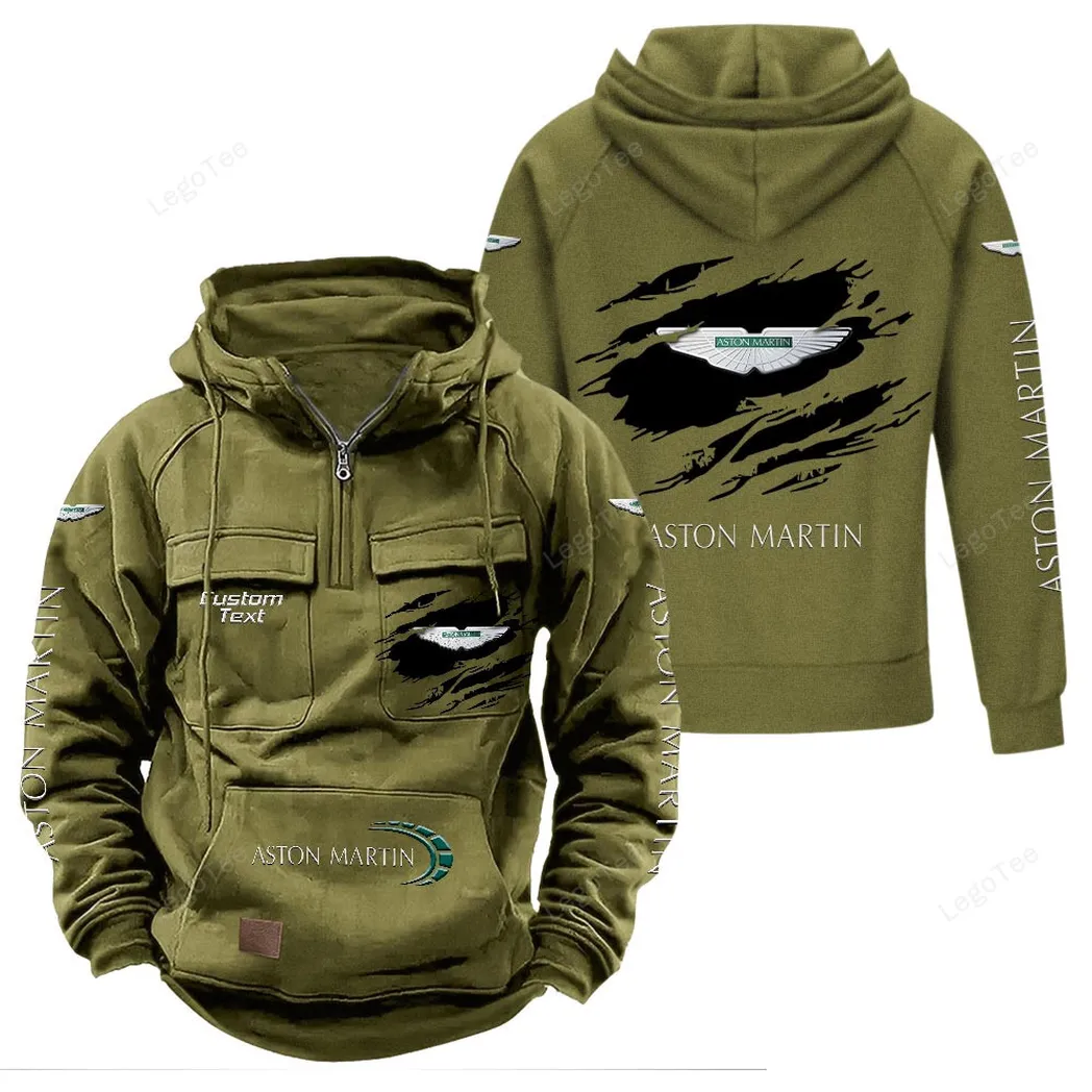 Aston Martin Hoodie Reißverschluss Taktischer, All-Over-Print-Hoodie Aston Martin - Olivgrün CAR122021425032-1