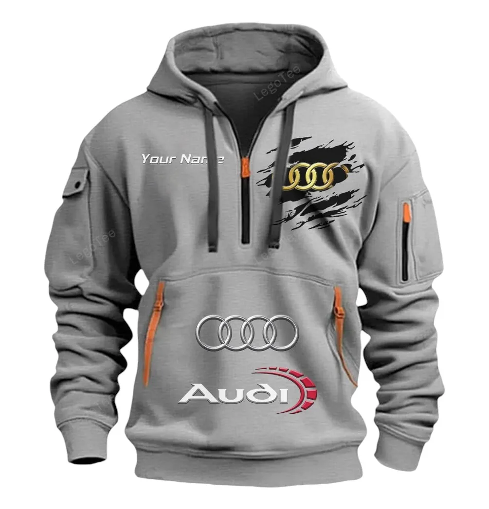 audi half zip hoodie car113021425777 best gift for him husband boyfriend grau la3ak