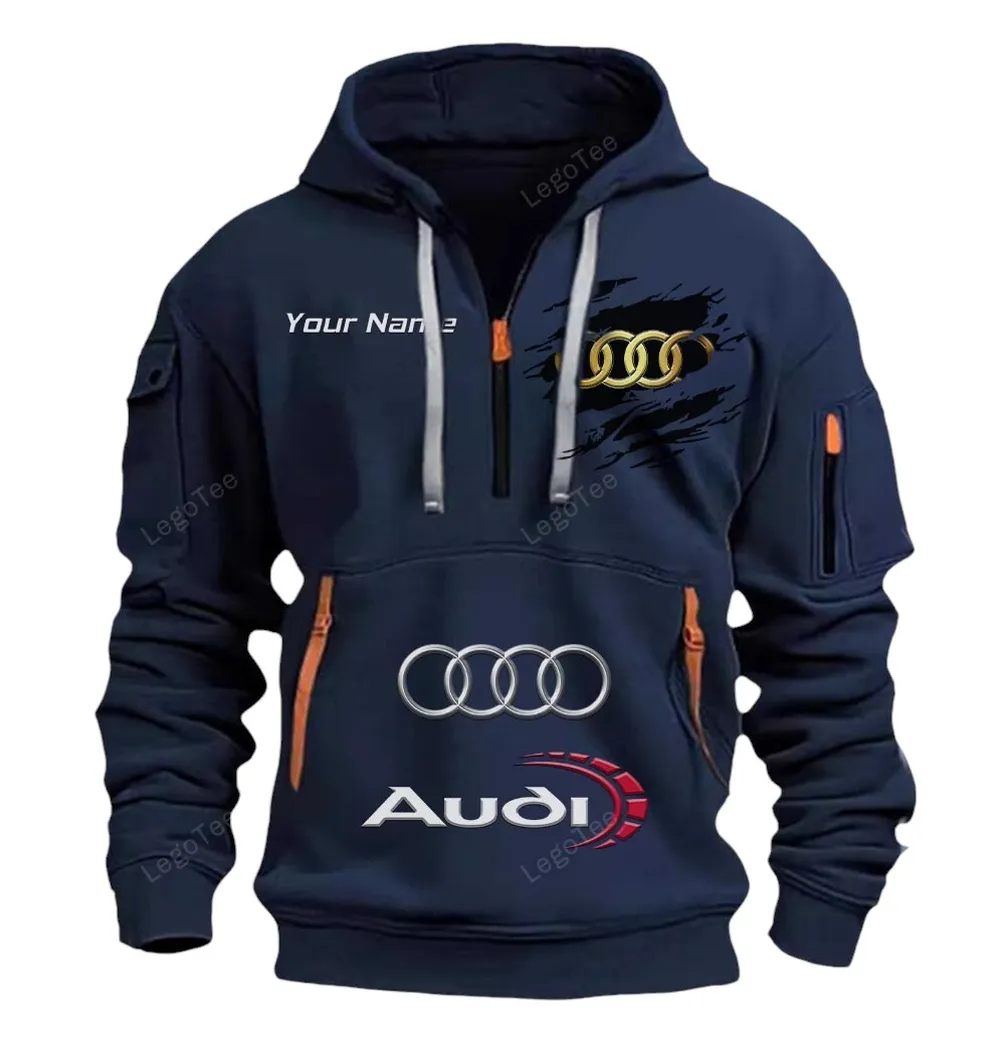 audi half zip hoodie car113021425777 best gift for him husband boyfriend marineblau peq5z