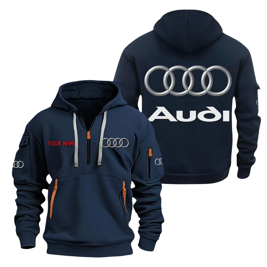 Audi Half Zip Hoodie For Men, Gift For Audi Lovers CAR20022125667 - Marineblau