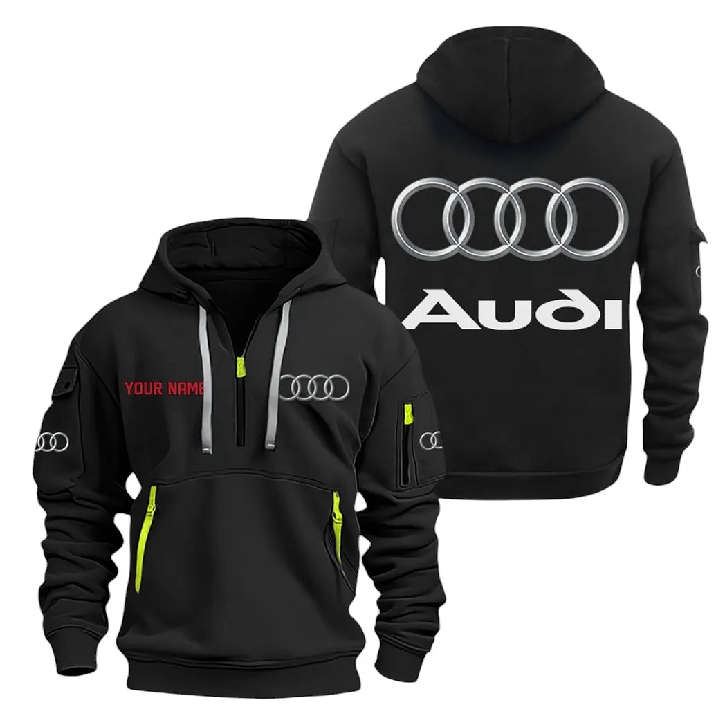 Audi Half Zip Hoodie For Men, Gift For Audi Lovers CAR20022125667 - Schwarz